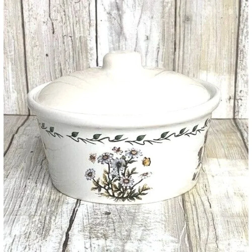 Lillian Vernon Botanical Garden Mini Casserole Trinket‎ Bowl with Lid